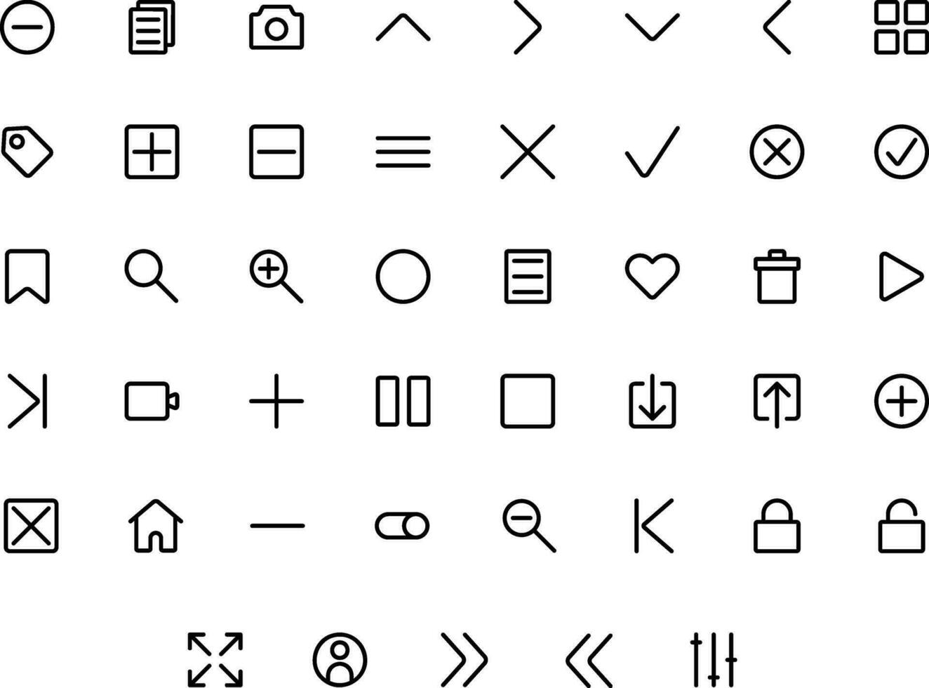 Vector of Essential UI 1 Icon Set. Perfect for user interface, new application.
