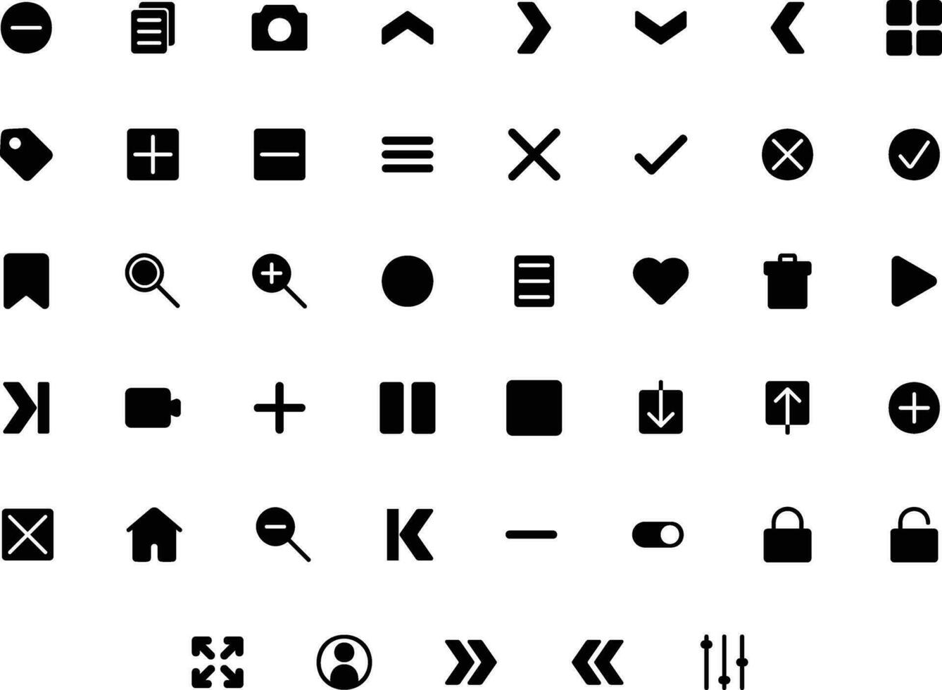 Vector of Essential UI 1 Icon Set Solid. Perfect for user interface, new application.