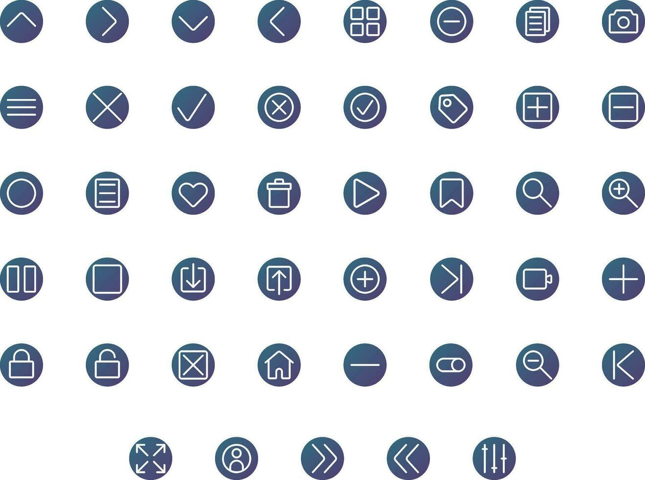 Vector of Essential UI 1 Icon Set Round Gradient. Perfect for user interface, new application.