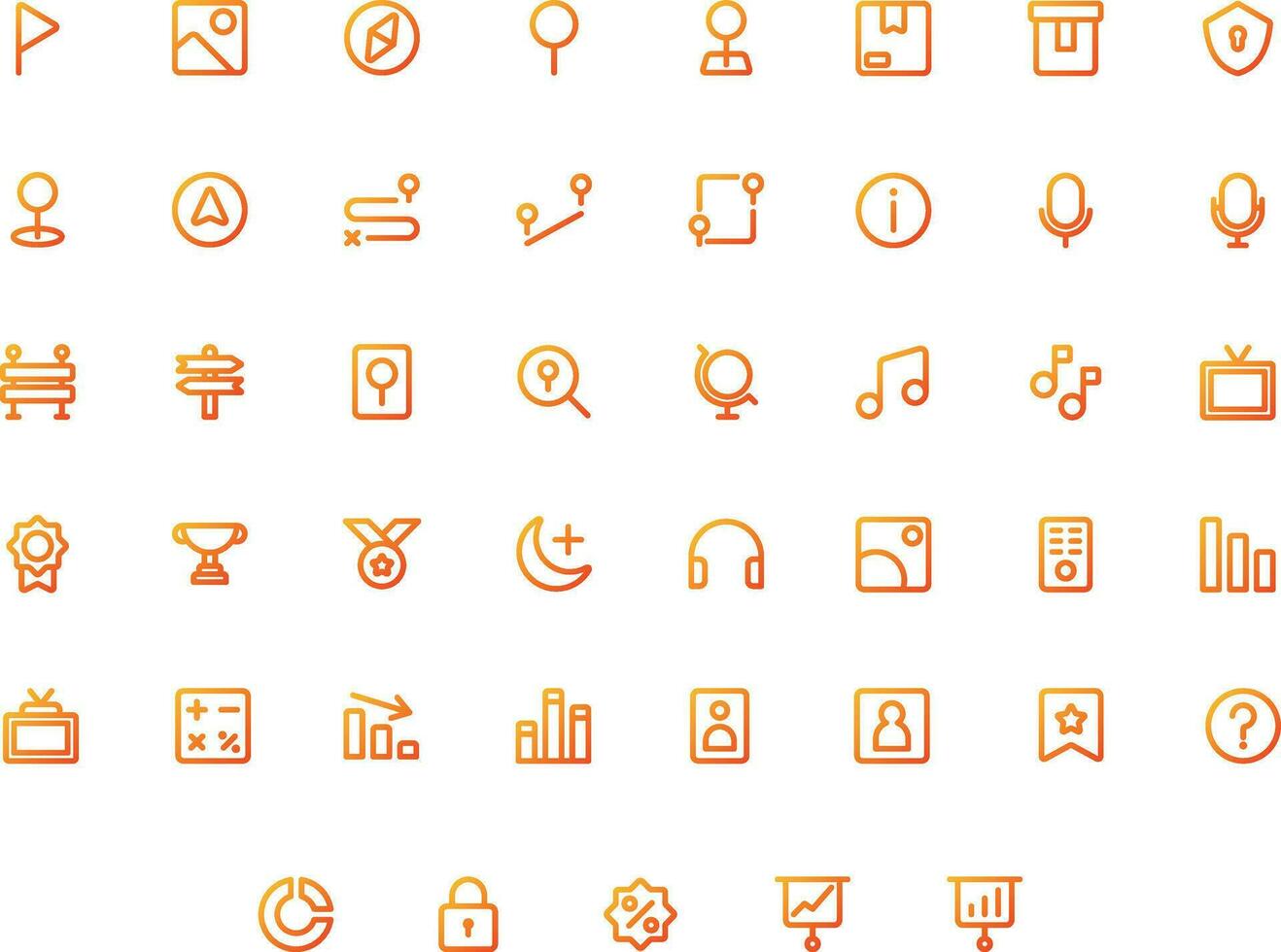 Vector of Essential UI 3 Icon Set Gradient. Perfect for user interface, new application.