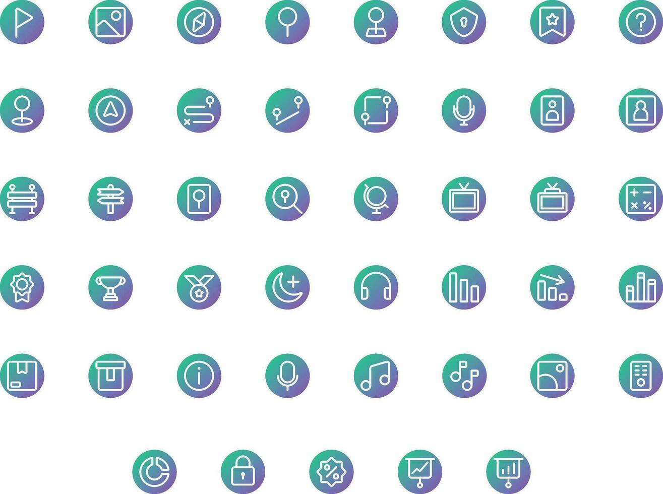 Vector of Essential UI 3 Icon Set Round Gradient. Perfect for user interface, new application.