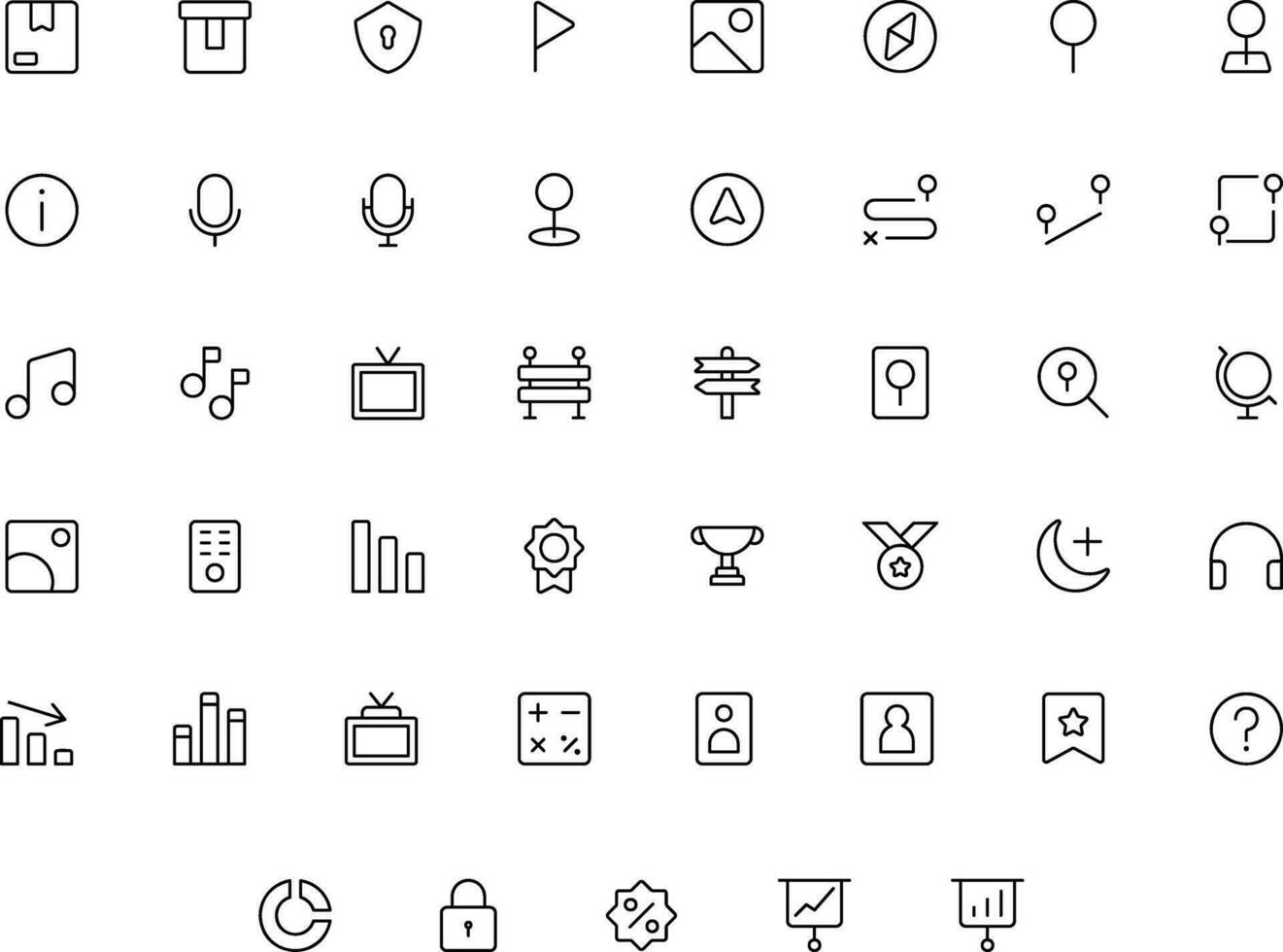 Vector of Essential UI 3 Icon Set Thin. Perfect for user interface, new application.