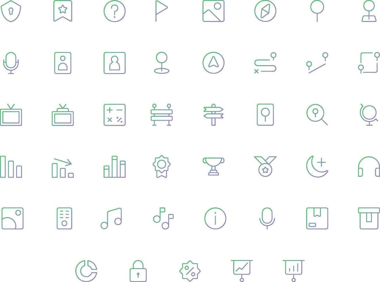 Vector of Essential UI 3 Icon Set Thin Gradient. Perfect for user interface, new application.