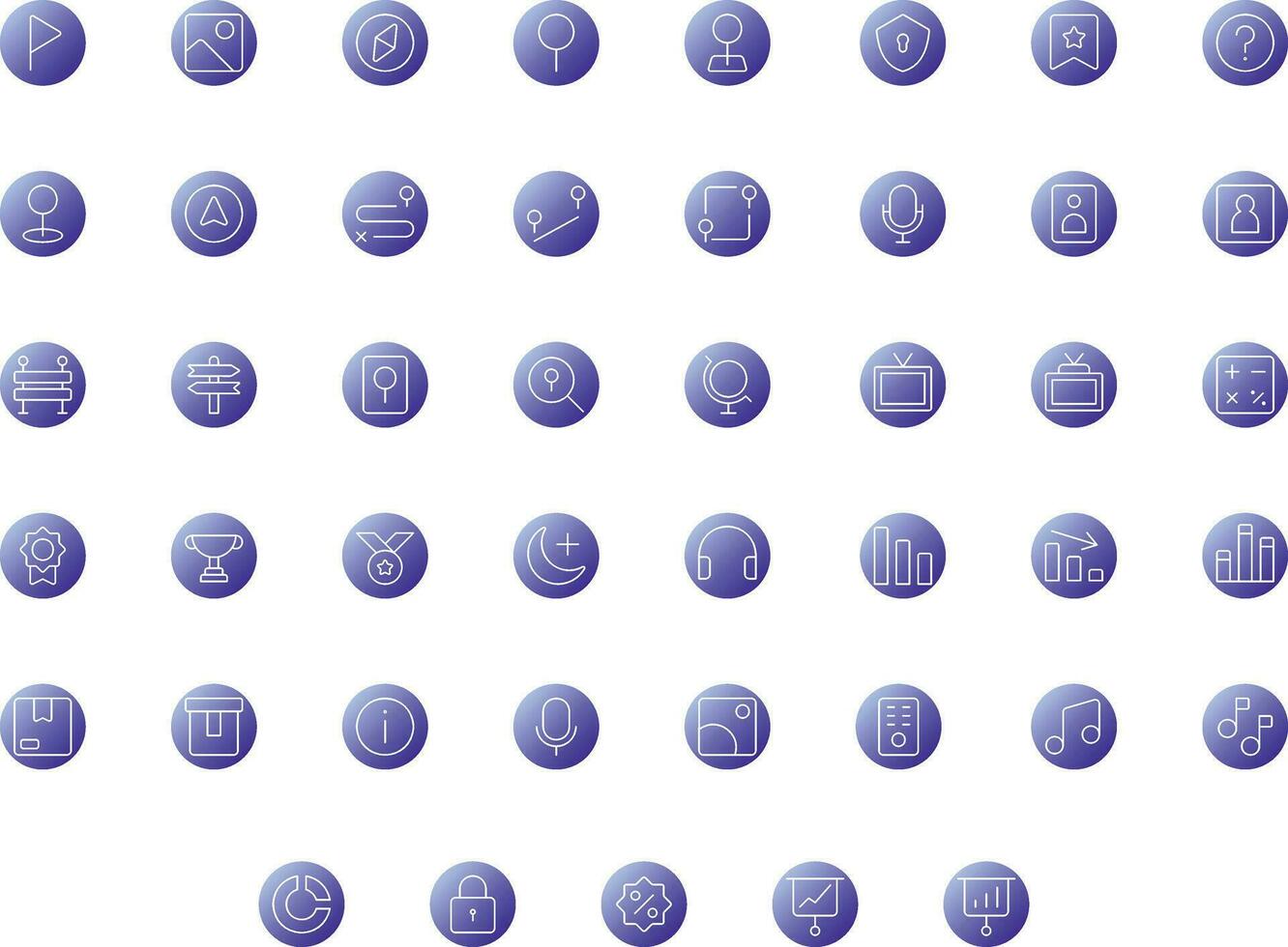 Vector of Essential UI 3 Icon Set Thin Round Gradient. Perfect for user interface, new application.