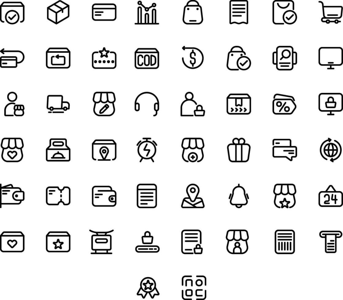 Vector of Online Shopping Icon Set. Perfect for user interface, new application.