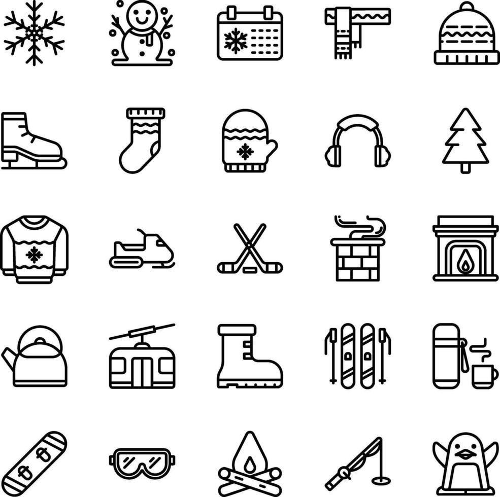 Vector of Winter Icon Set. Perfect for user interface, new application.