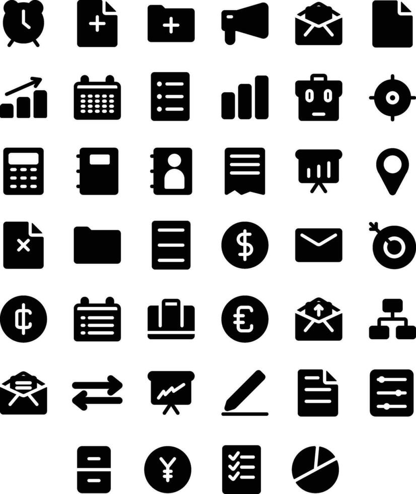 Vector of Work Icon Set Solid. Perfect for user interface, new application.