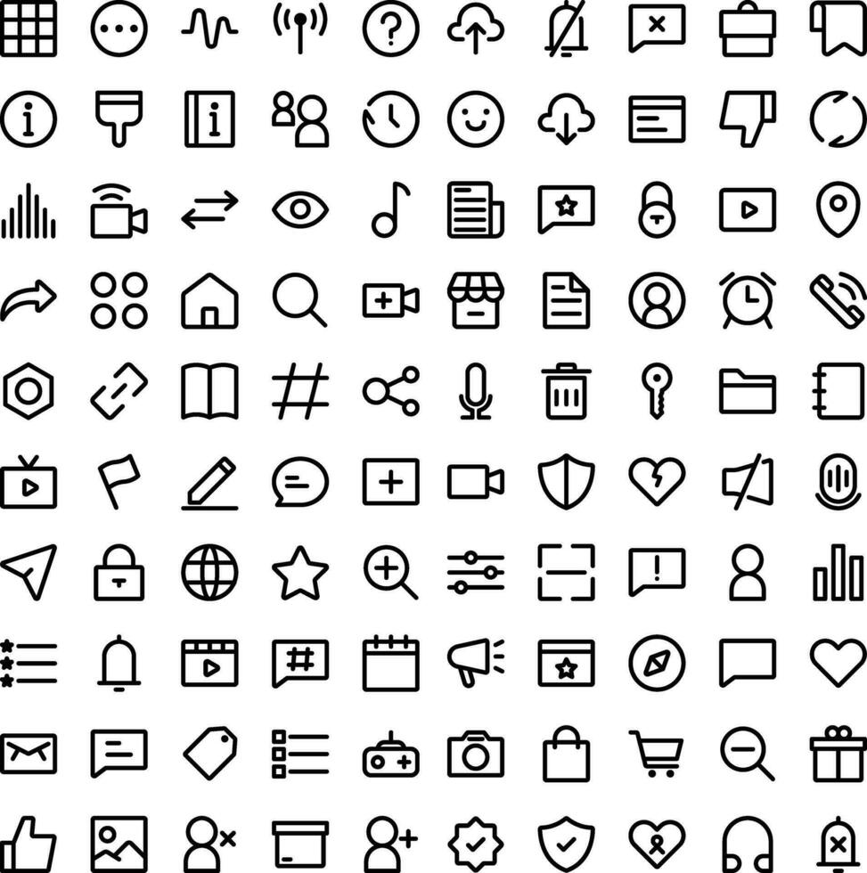 Vector of Social Media 2 Icon Set. Perfect for user interface, new application.