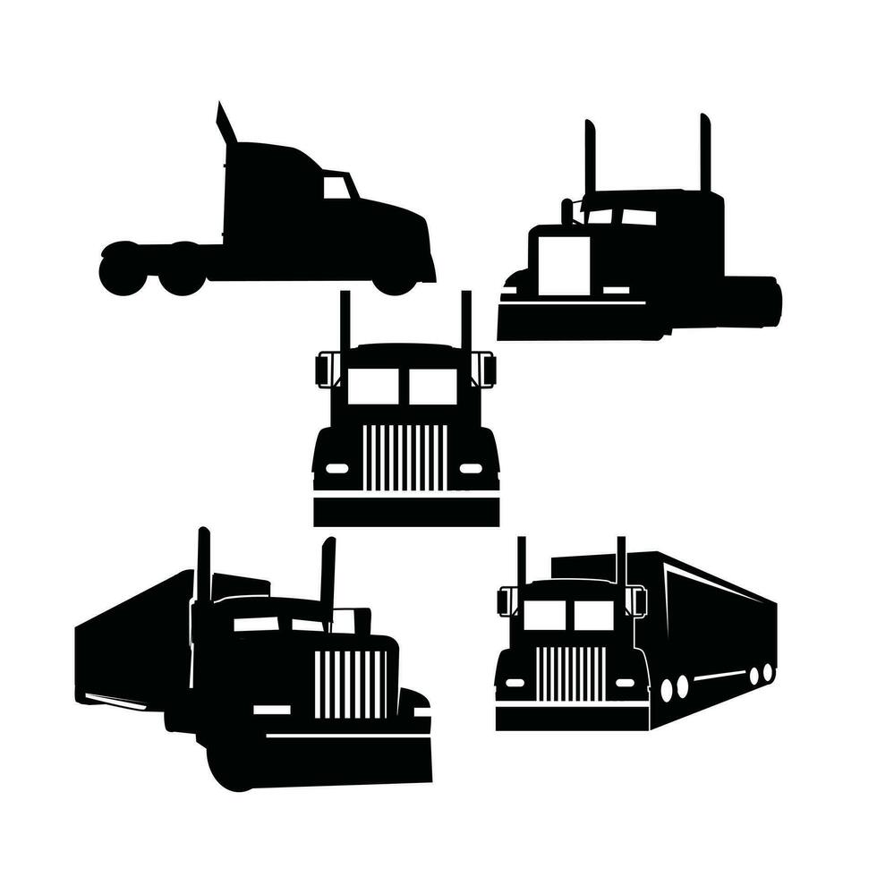 big truck silhouette vector