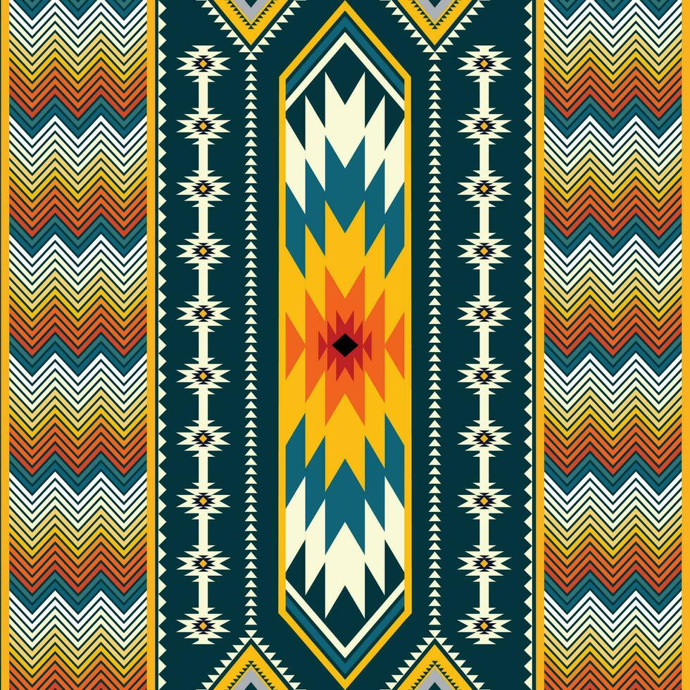 The geometric ethnic pattern of traditional style. Navajo, America Indian patterns. Design for background, wallpaper, clothing, wrapping, Batik, fabric, and prints. Vector illustration.