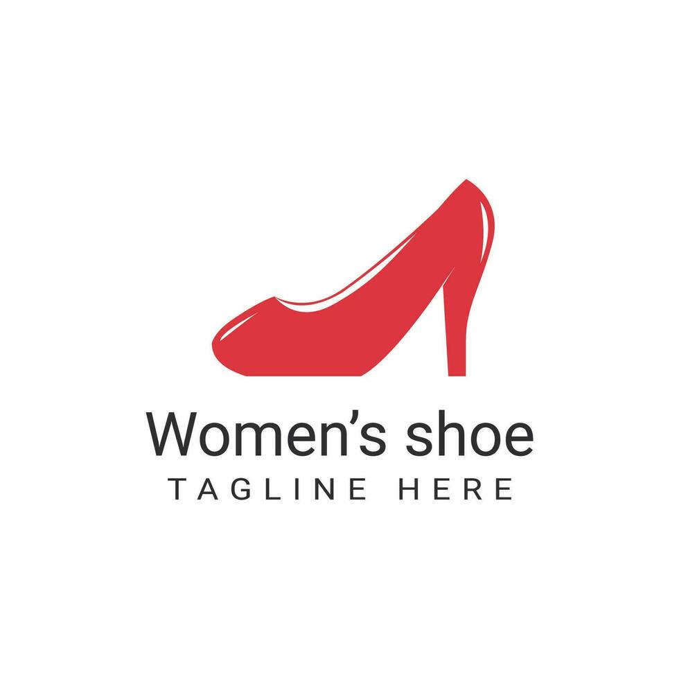 sencillo rojo De las mujeres Zapatos negocio diseño. vector