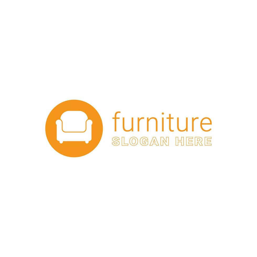 Minimalist chair furniture logo business design. vector