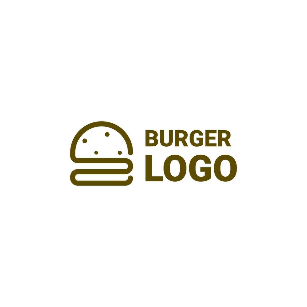 minimalist line burger business logo design. vector