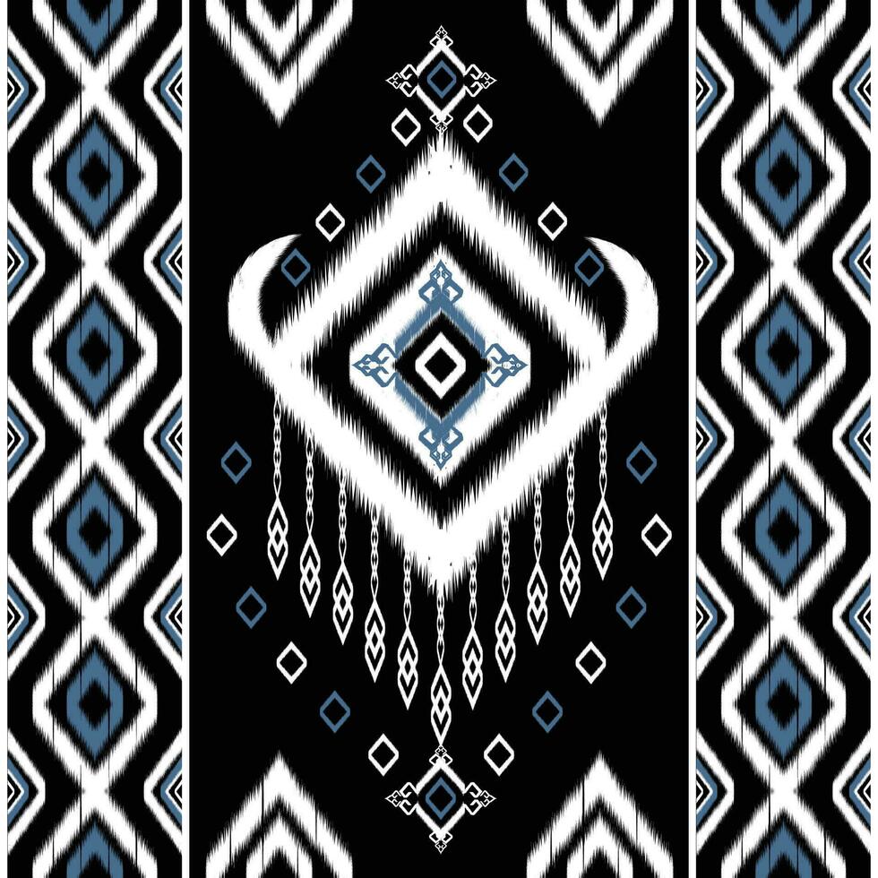 Ikat pattern. Eethnic pattern oriental African American Indonesia, Asia, Aztec motif textile and bohemian.design for background, wallpaper,carpet print, fabric, batik .vector ikat pattern. vector