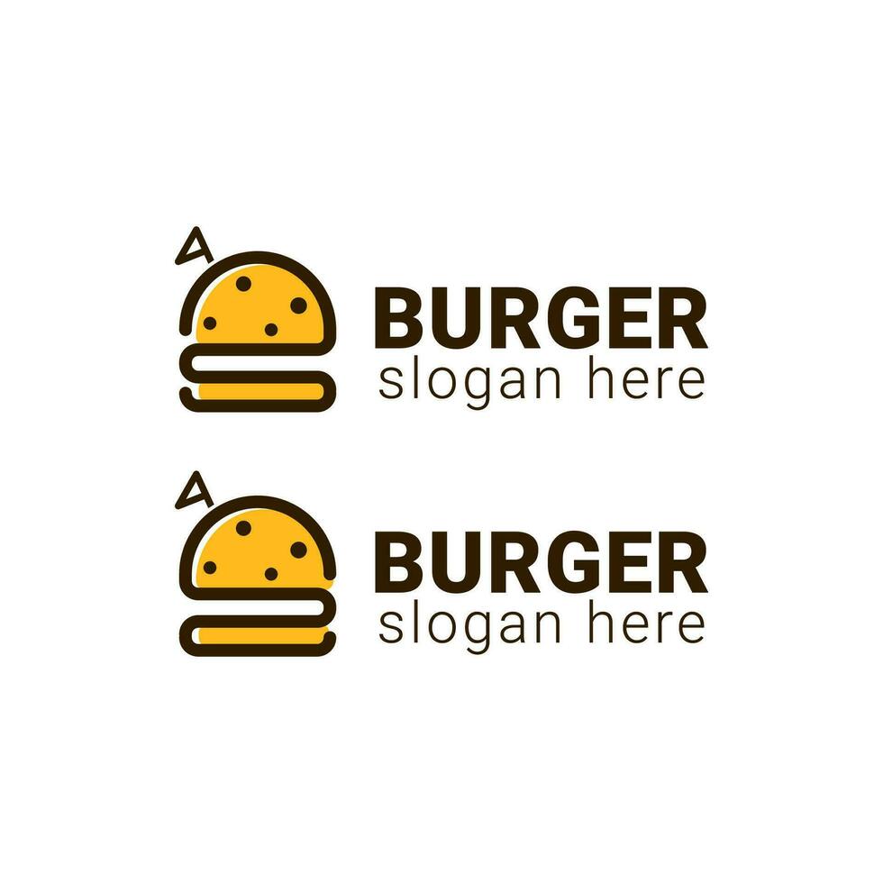 minimalist line simple burger logo business design. vector