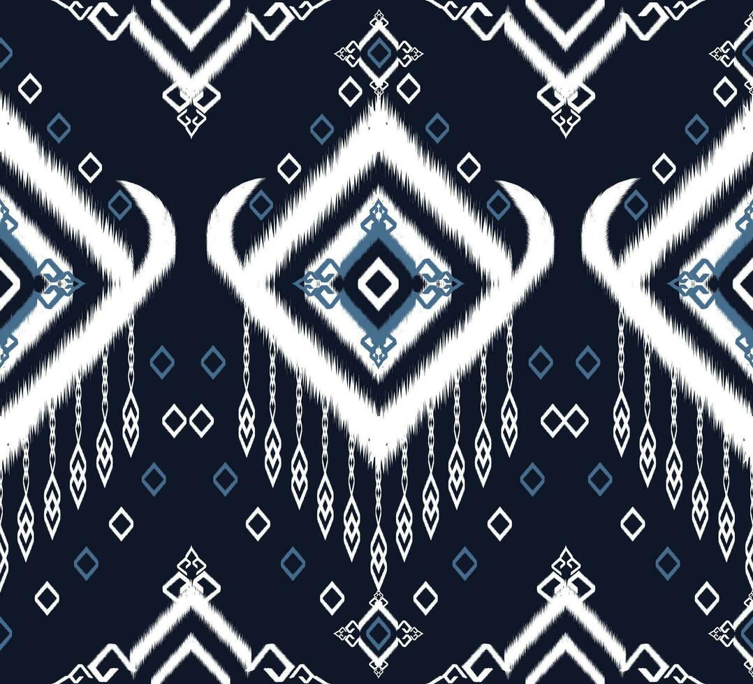 Ikat pattern. Eethnic pattern oriental African American Indonesia, Asia, Aztec motif textile and bohemian.design for background, wallpaper,carpet print, fabric, batik .vector ikat pattern. vector