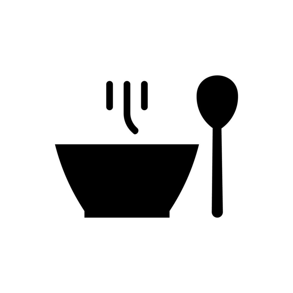 Bowl and spoon icon, logo isolated on white background vector