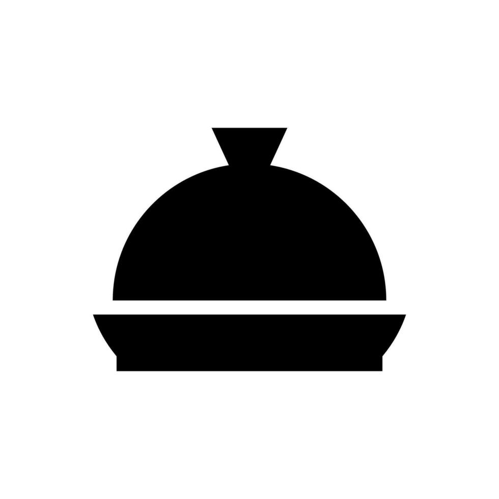 Restaurant platter icon, logo isolated on white background vector