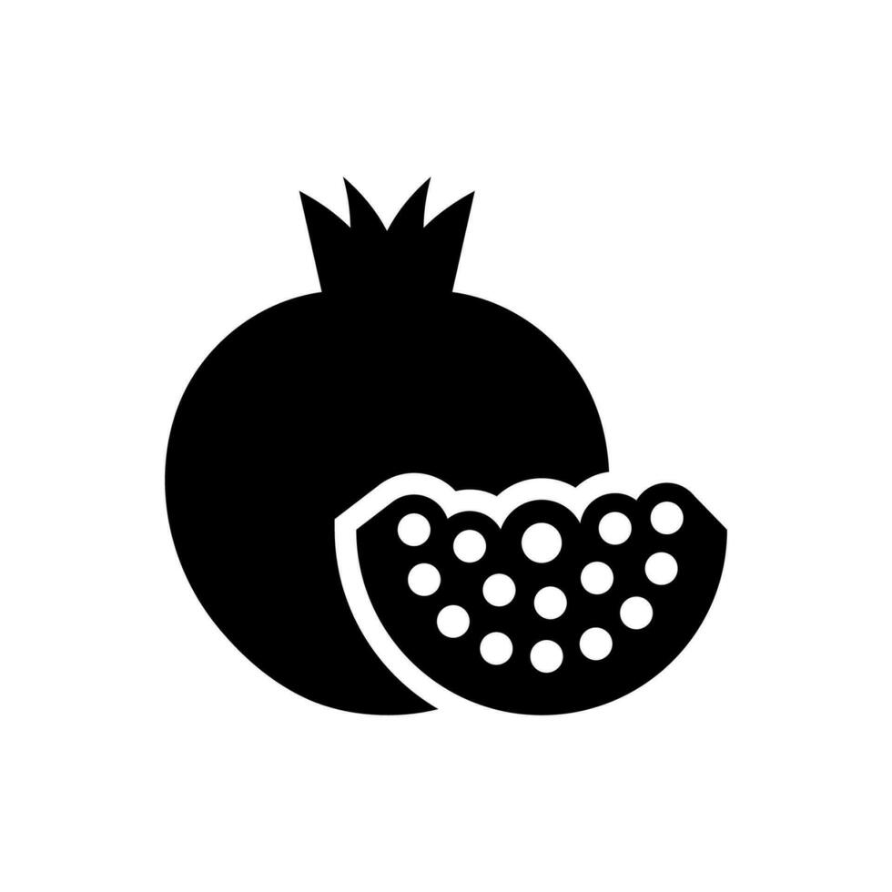 Pomegranate icon, logo isolated on white background vector