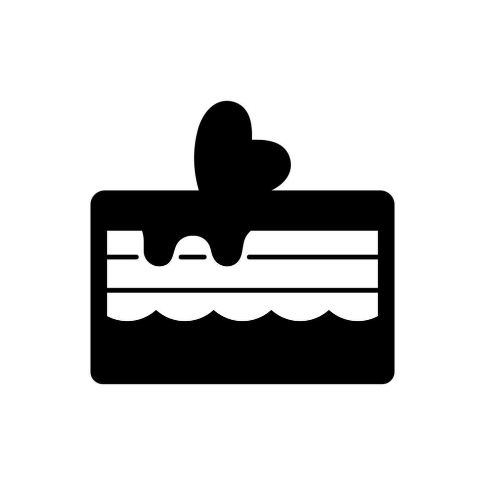 Heart cake icon, logo isolated on white background vector