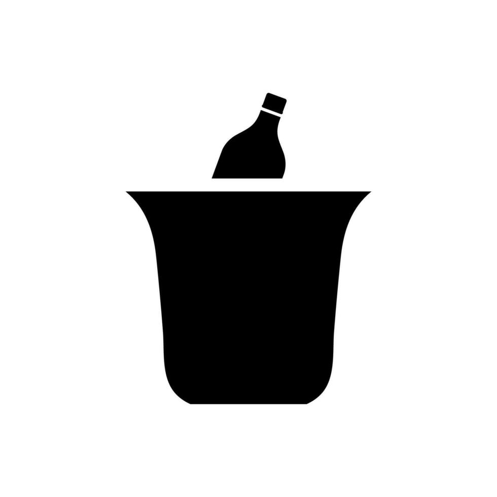 Champagne bucket icon, logo isolated on white background vector