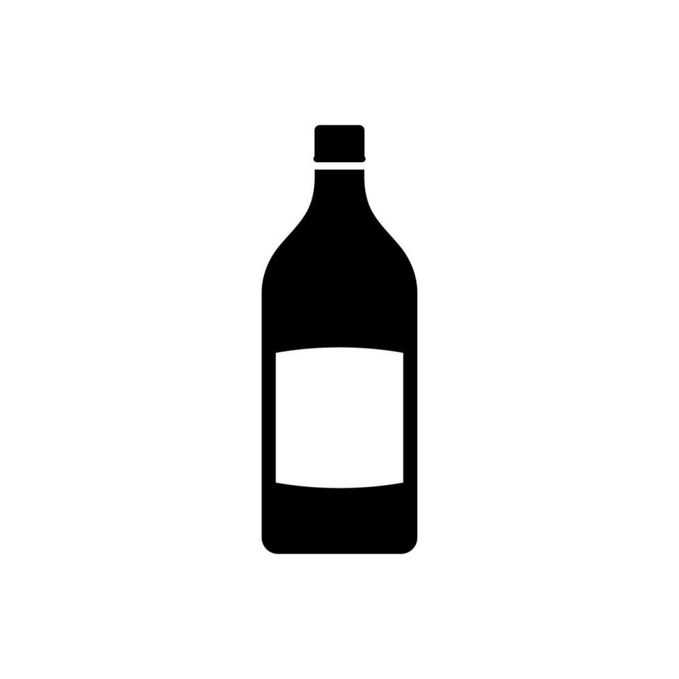 Wine bottle icon, logo isolated on white background vector