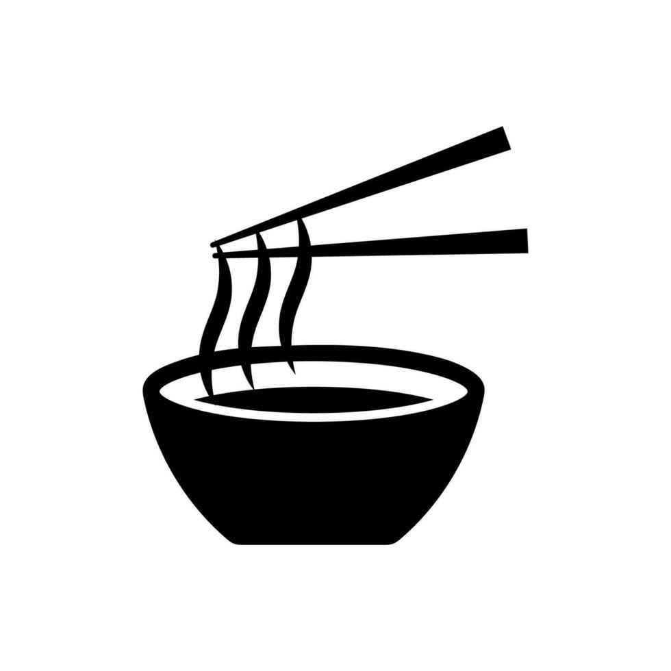 Noodles icon, logo isolated on white background vector