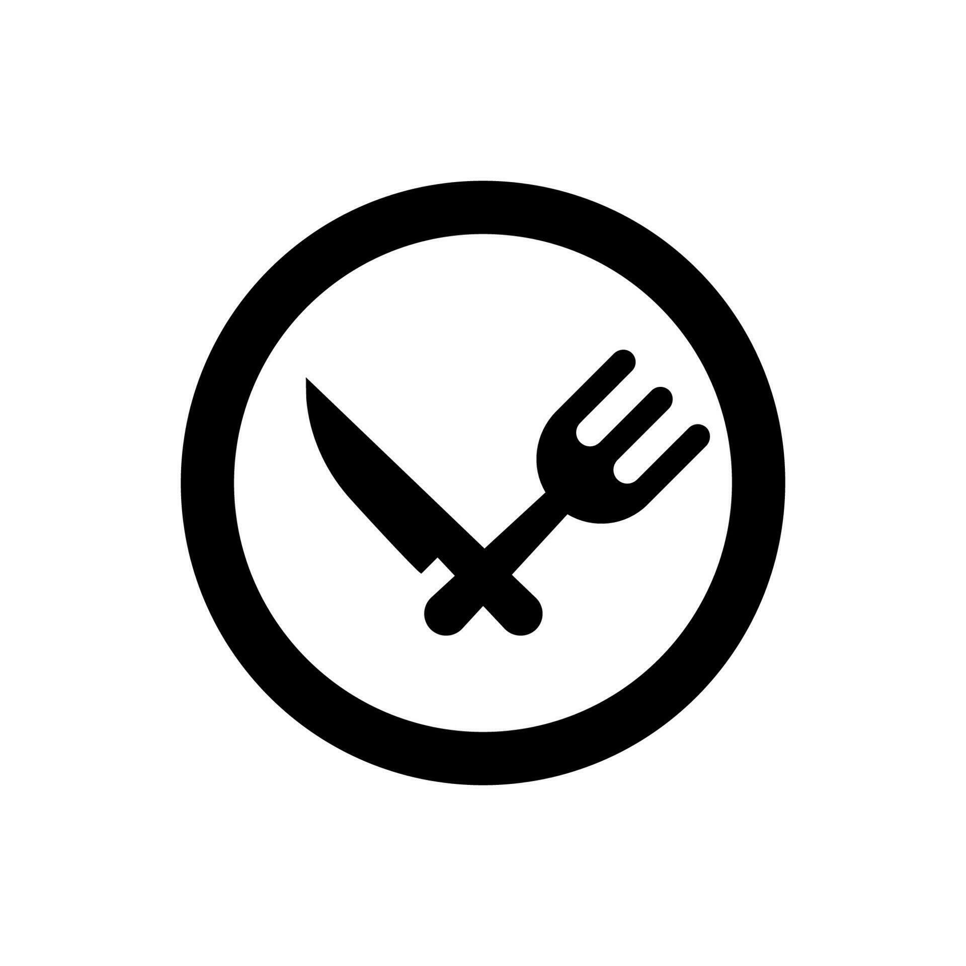 Food plate icon, logo isolated on white background 25722196 Vector Art