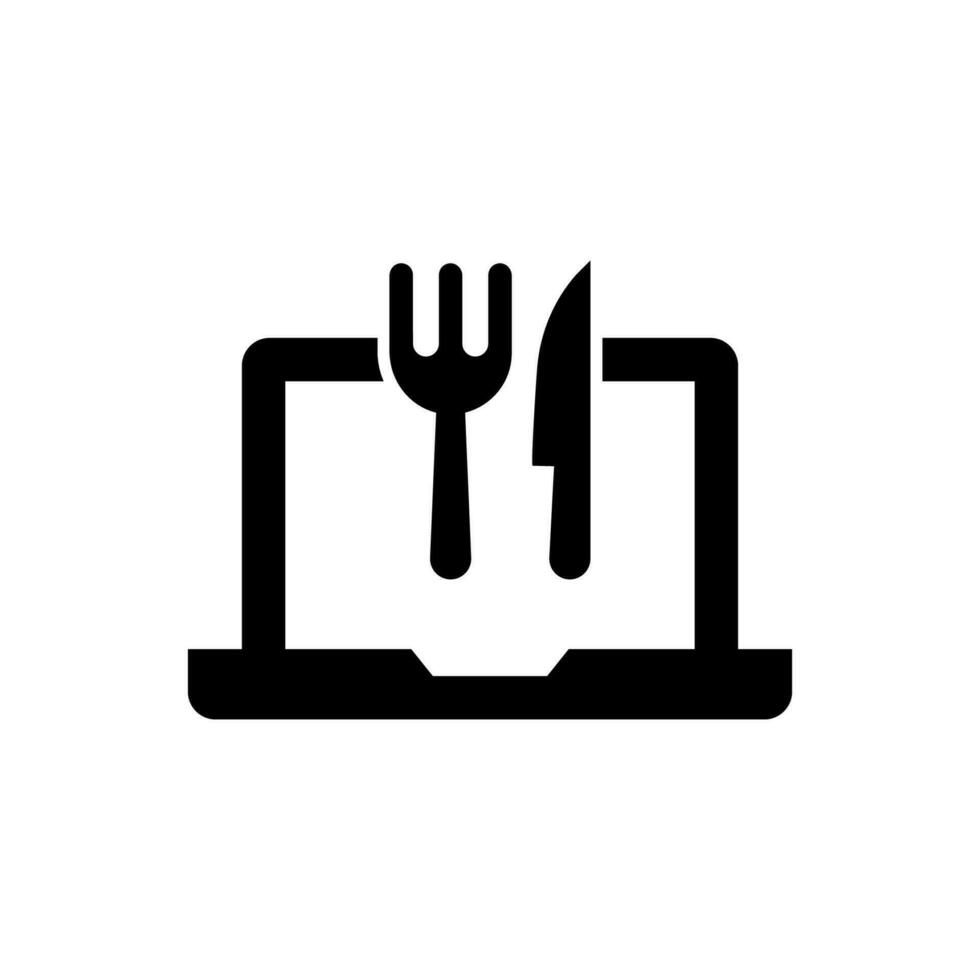 online restaurant icon, logo isolated on white background vector