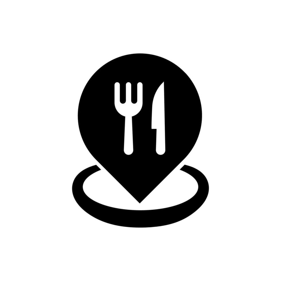 Restaurant location icon, logo isolated on white background vector