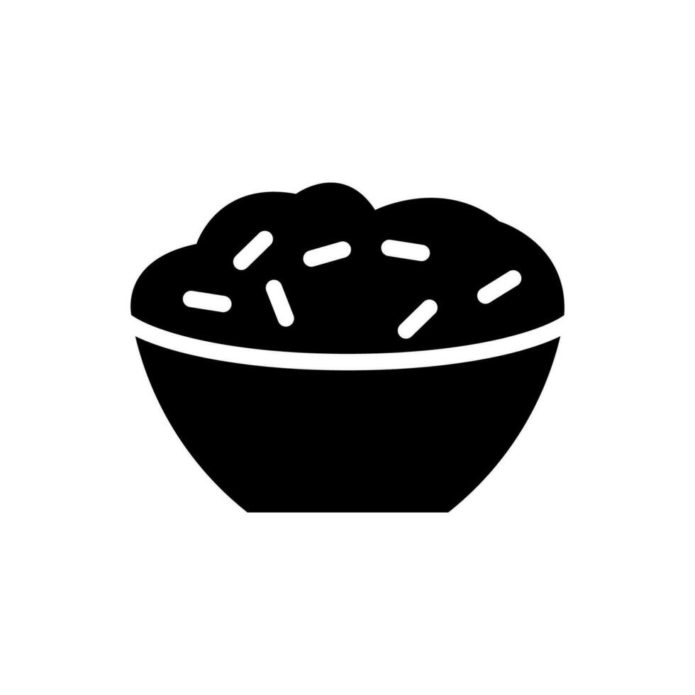 Rice bowl icon, logo isolated on white background vector
