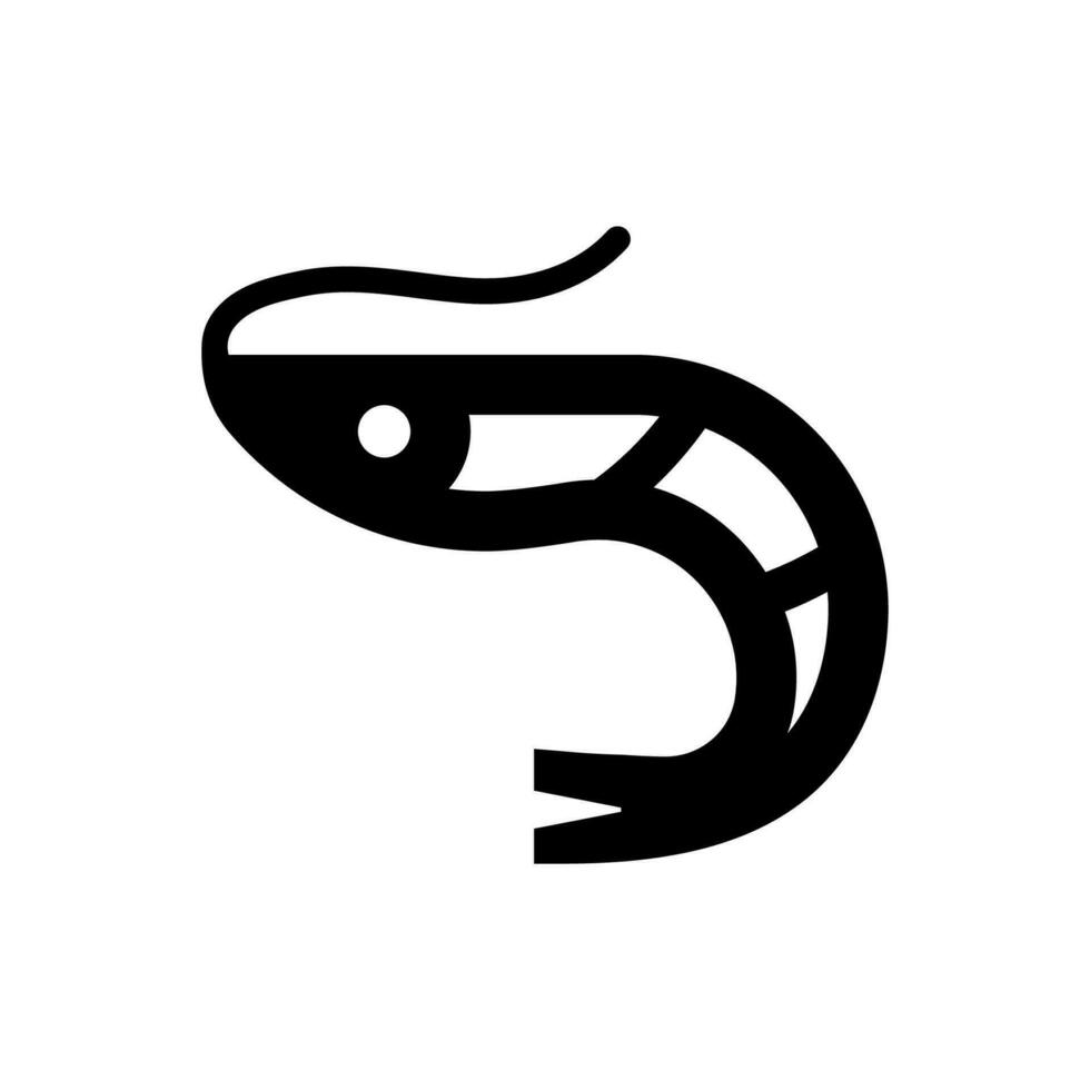 Prawn icon, logo isolated on white background vector