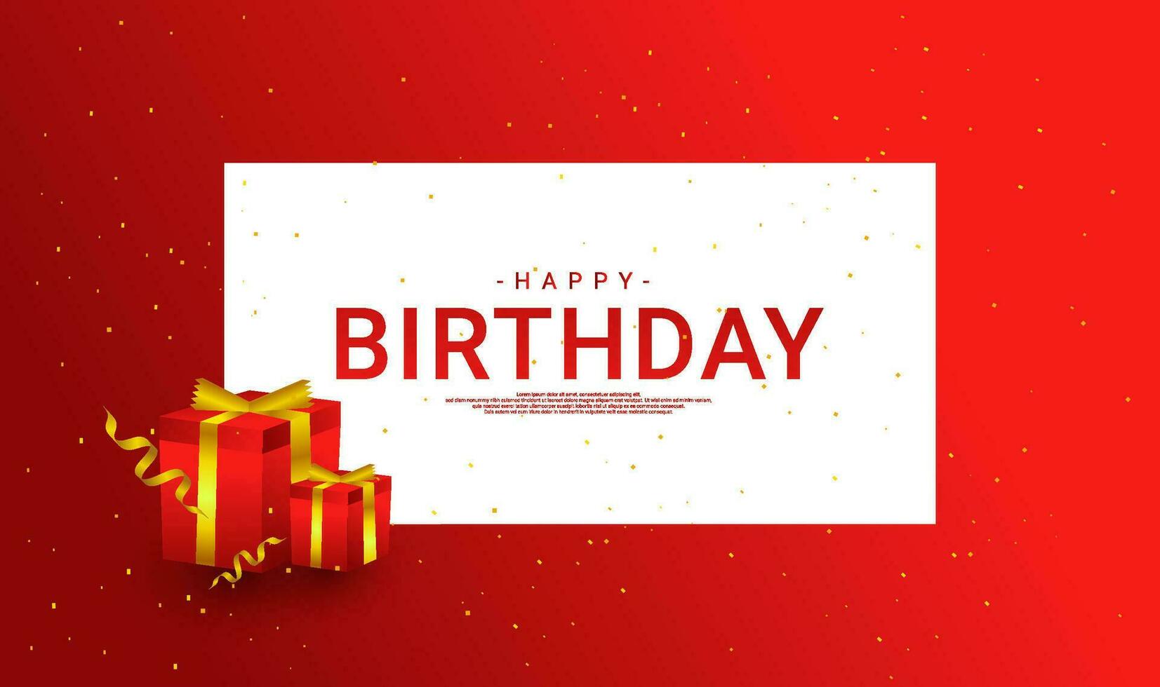 Happy birthday cards, red and gold, suitable for invitation cards, backgrounds, posters, social media posts and more vector