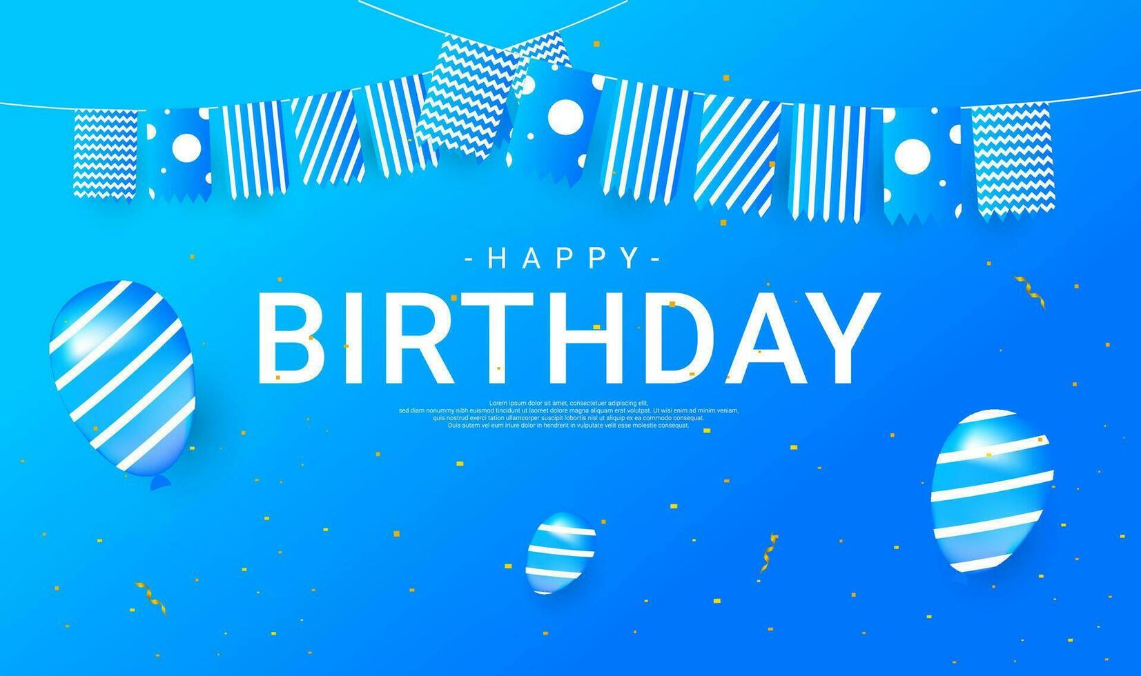 Happy birthday cards, blue and, suitable for invitation cards, backgrounds, posters, social media posts and so on vector