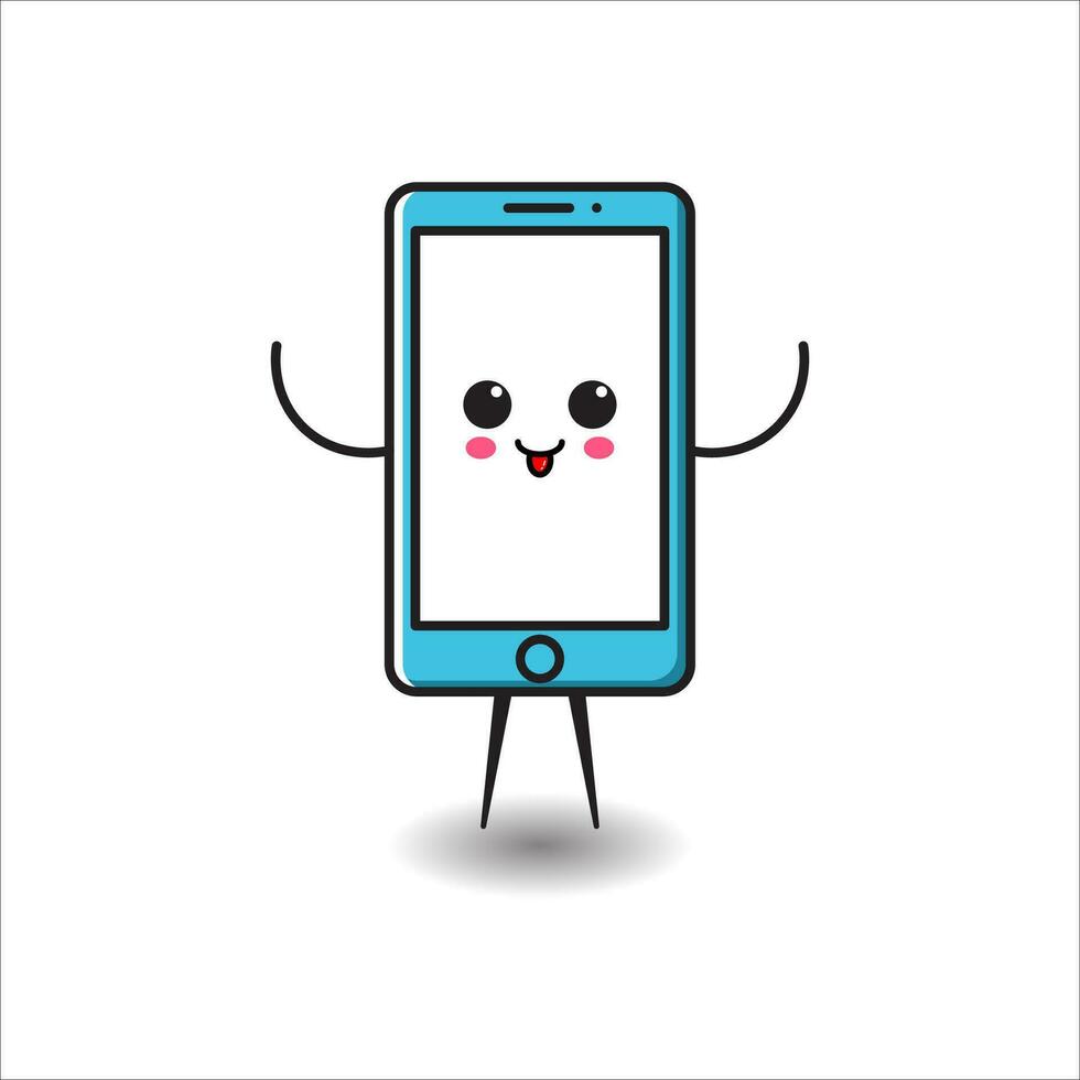 A modern mobile with a flat design style with a cute expression vector