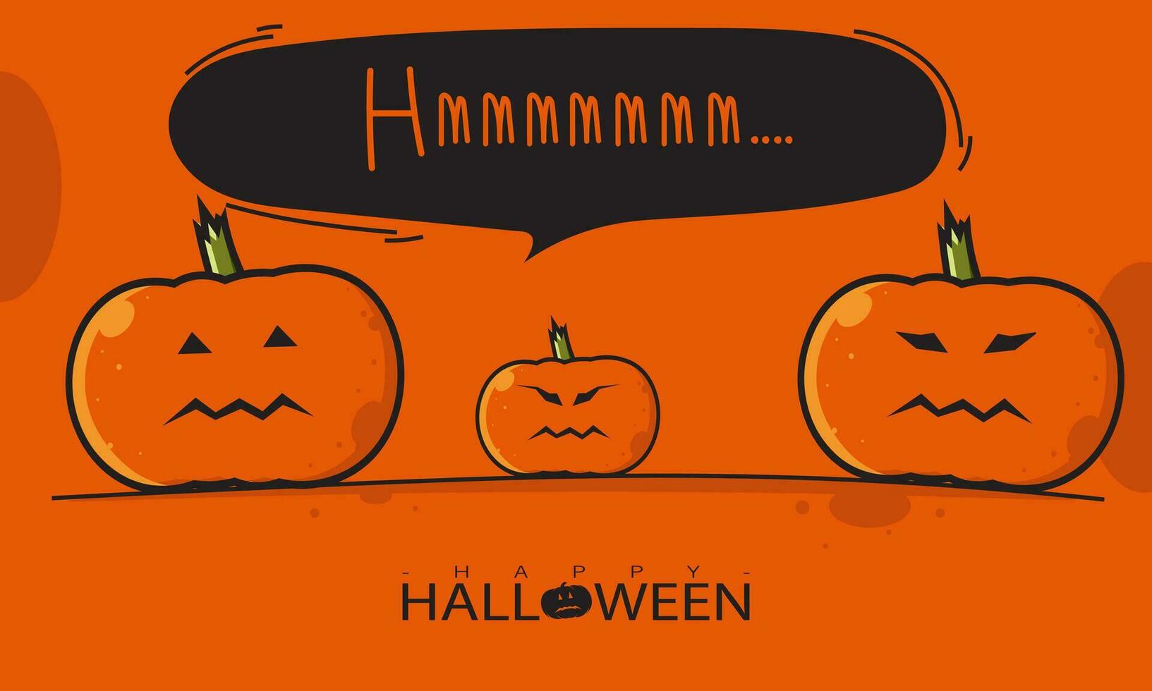 Halloween background, pumpkin hanging on a tree vector