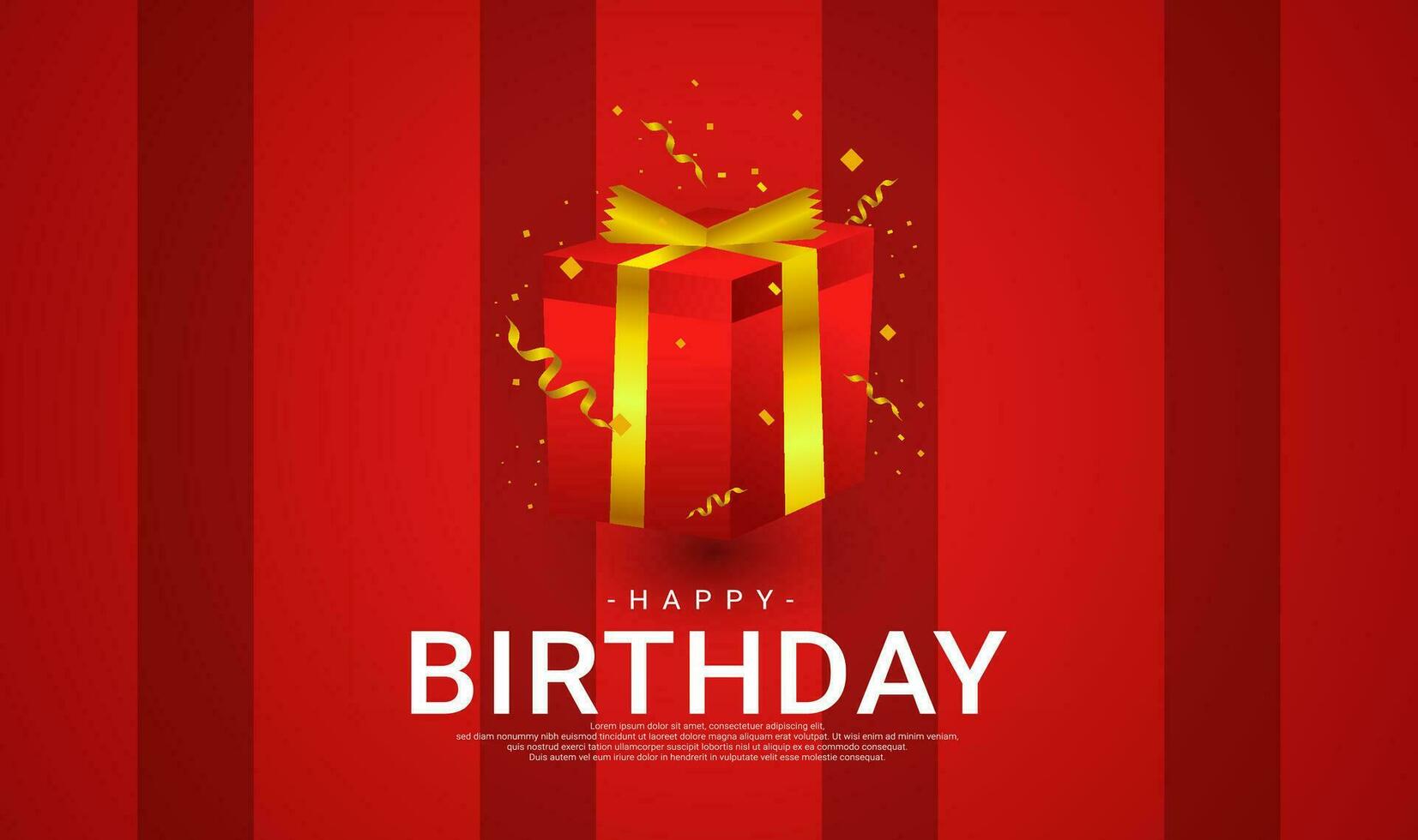 Happy birthday cards, red and gold, suitable for invitation cards, backgrounds, posters, social media posts and more vector