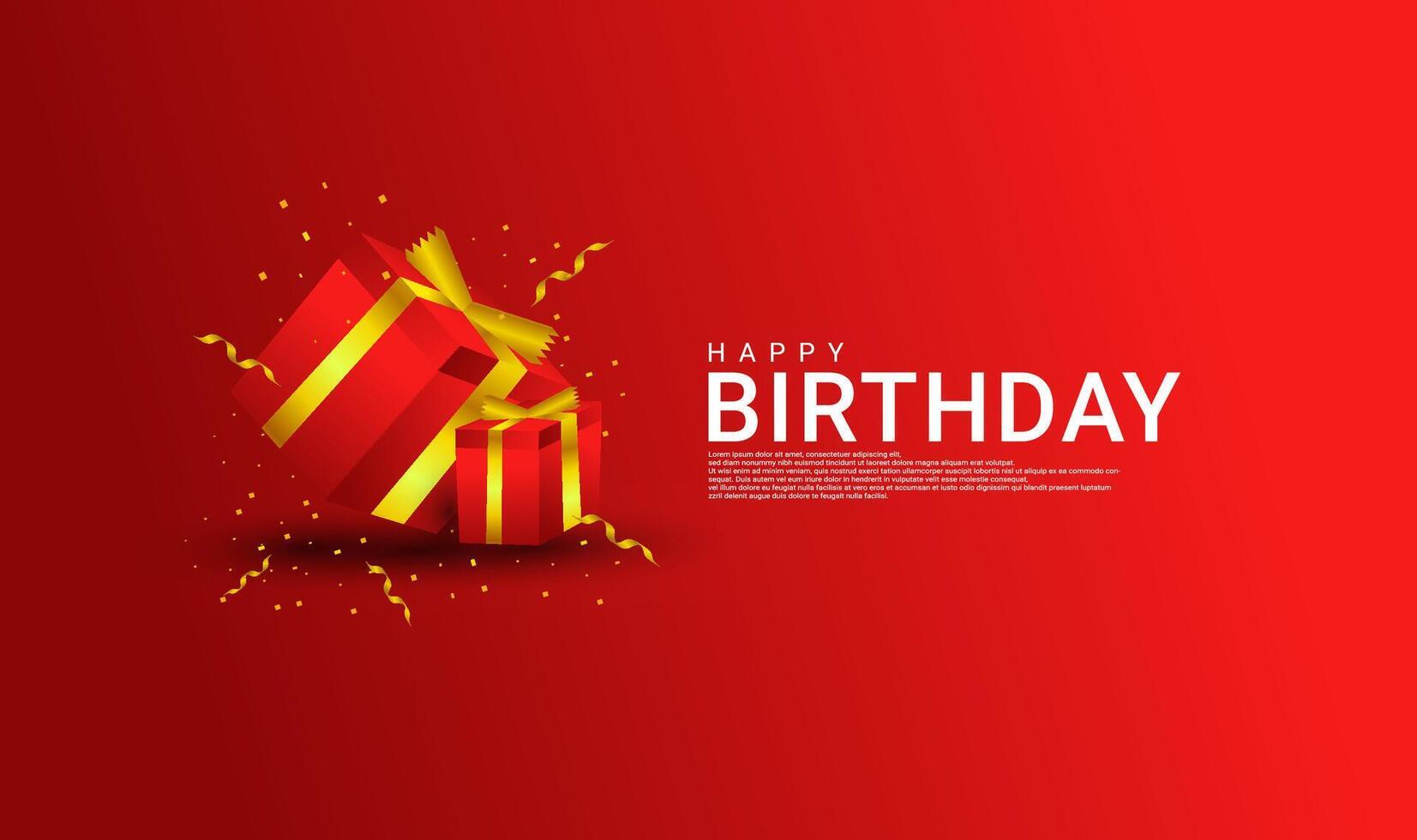 contento cumpleaños tarjetas, rojo y oro, adecuado para invitación tarjetas, antecedentes, carteles, social medios de comunicación publicaciones y más vector