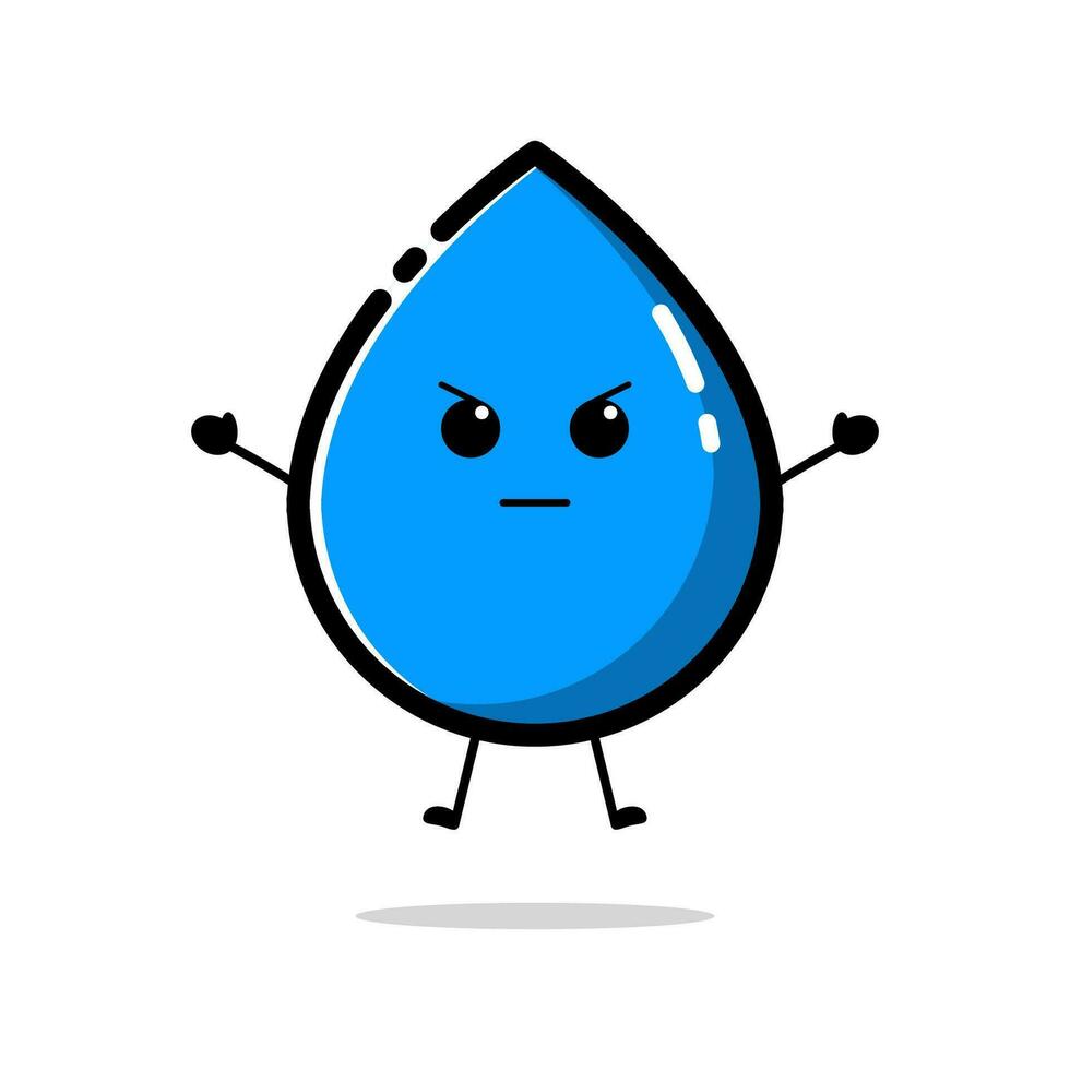 Blue water drop characters with cute facial expressions vector