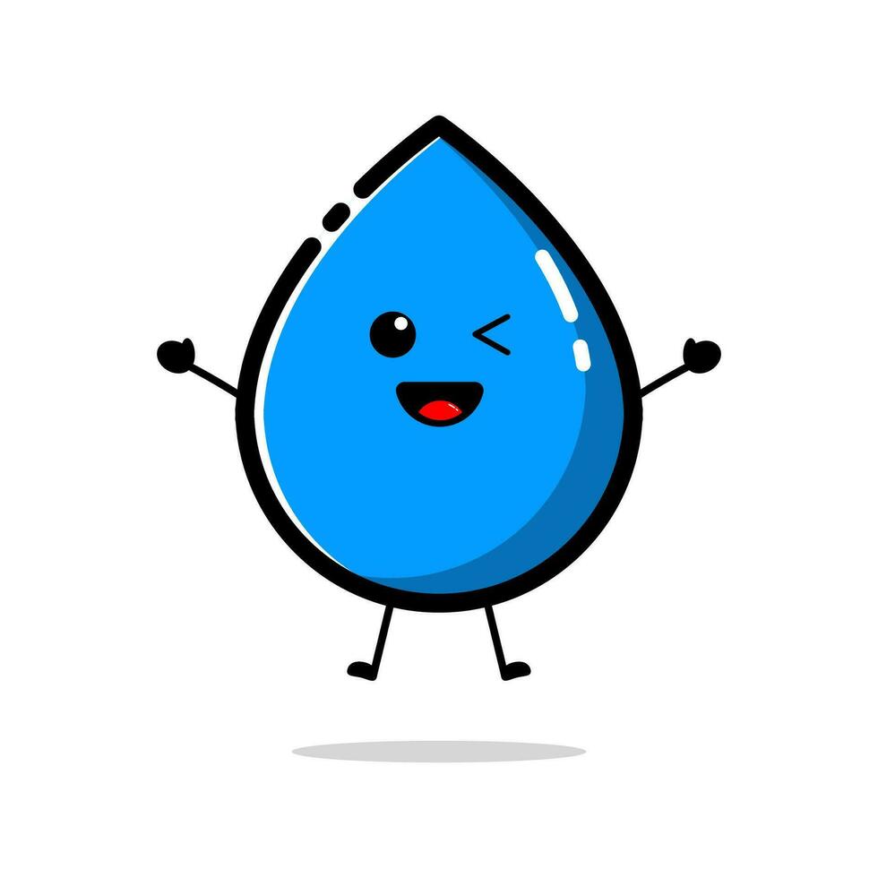 Blue water drop characters with cute facial expressions vector