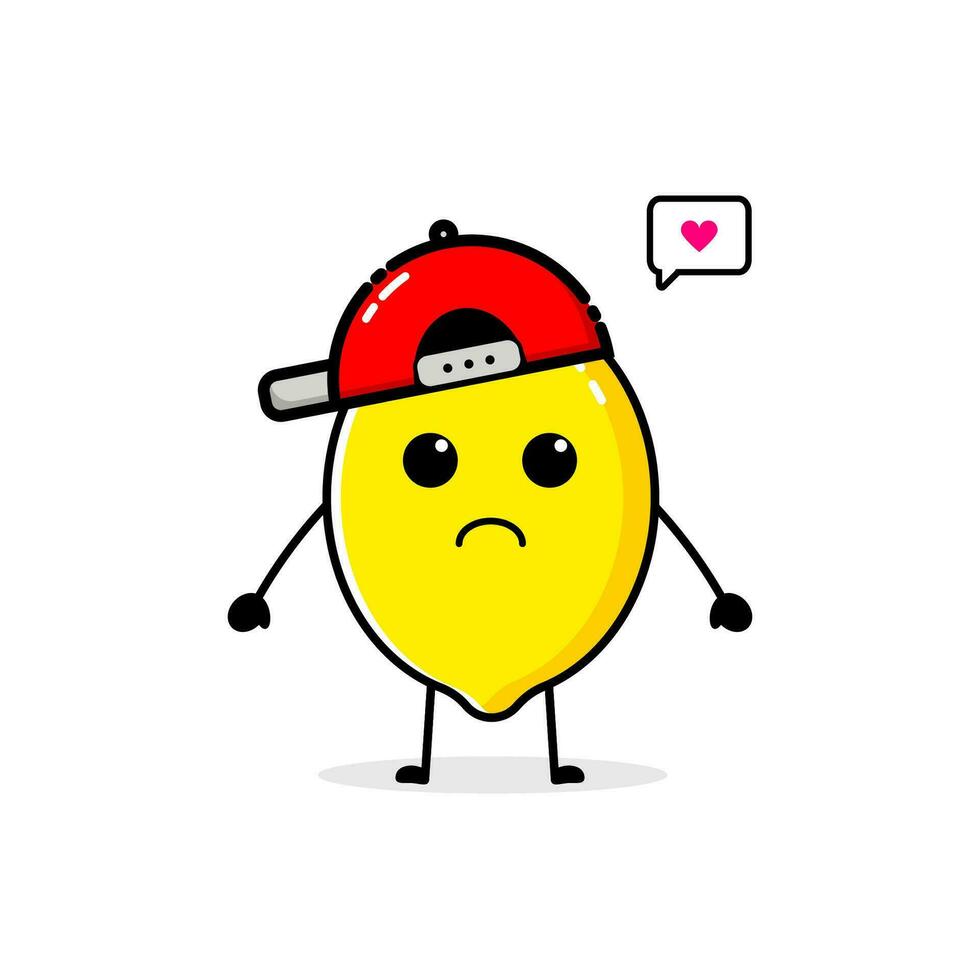 Design a cute lemon character with a flat design style vector