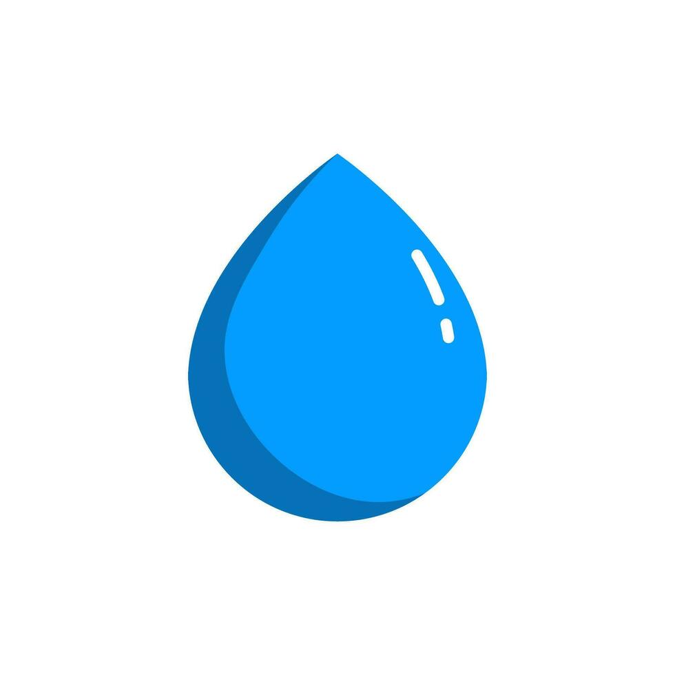 The design of the water droplets is blue, using a flat design style vector