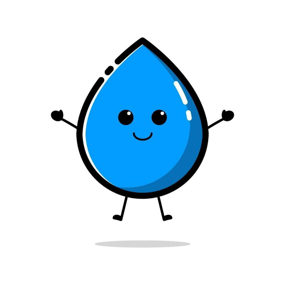 Blue water drop characters with cute facial expressions vector