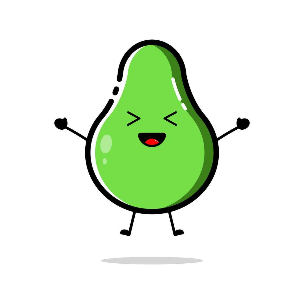 Avocado characters with funny and cute expressions in flat design style vector