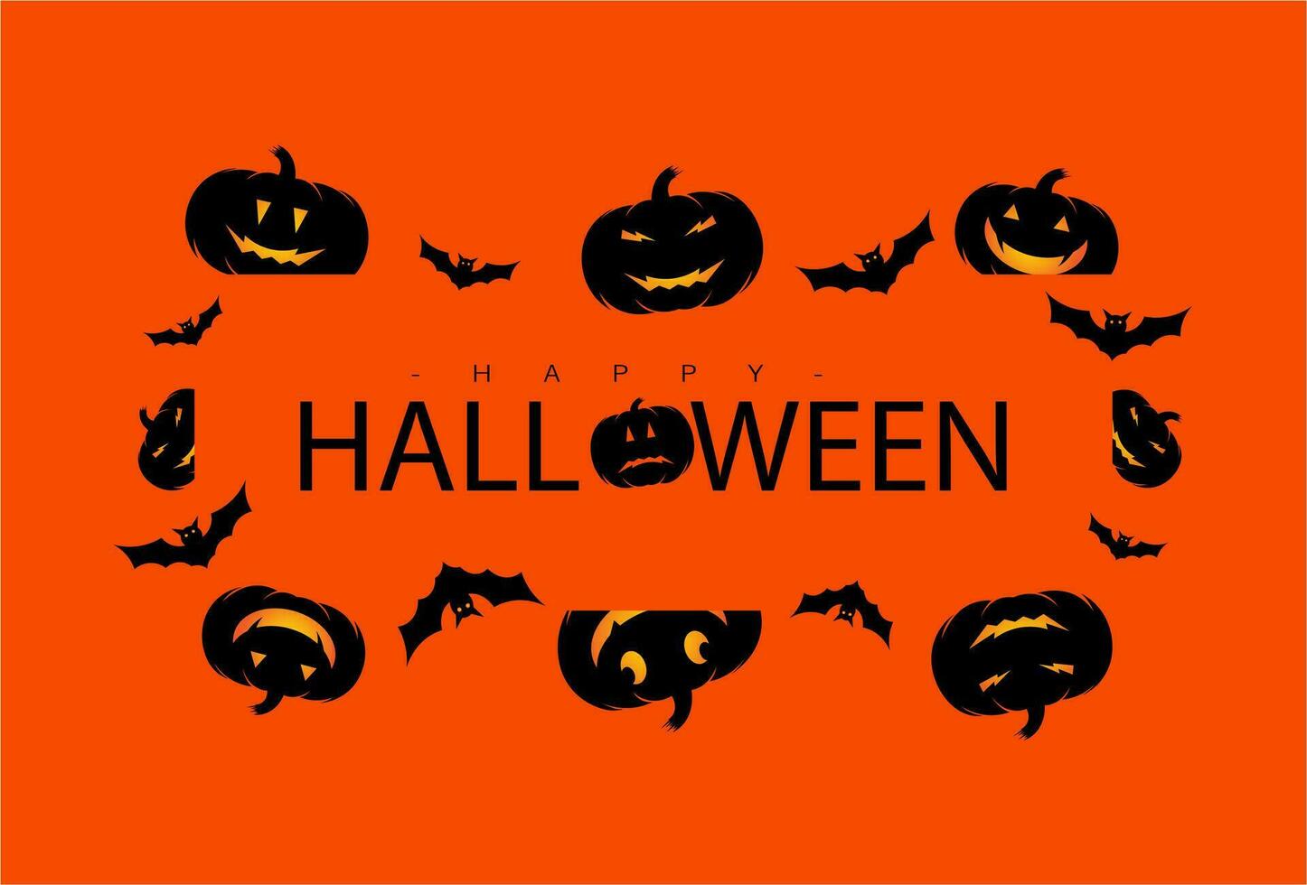 Halloween greeting design with paper cut, orange and white vector