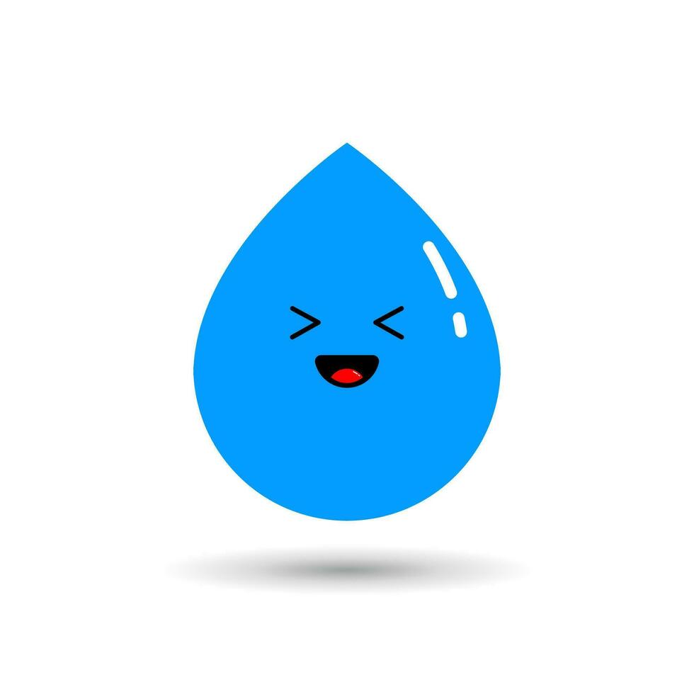 Blue water droplets with cute facial expressions vector