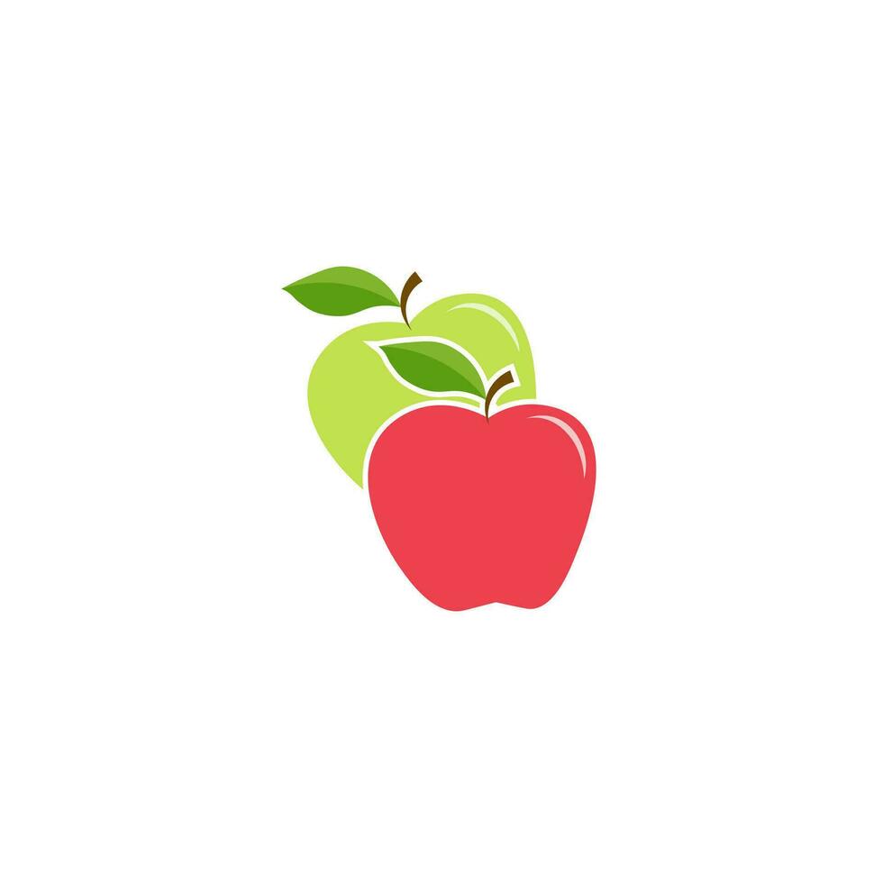 verde y rojo manzana iconos, moderno diseño - vector icono.