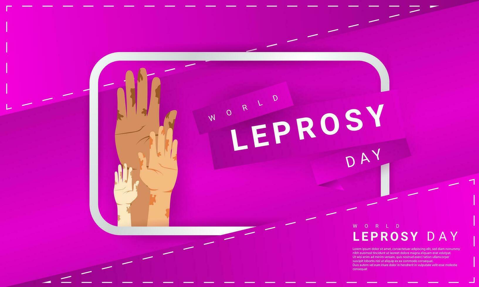 World Leprosy day background is purple in color with a modern design style vector