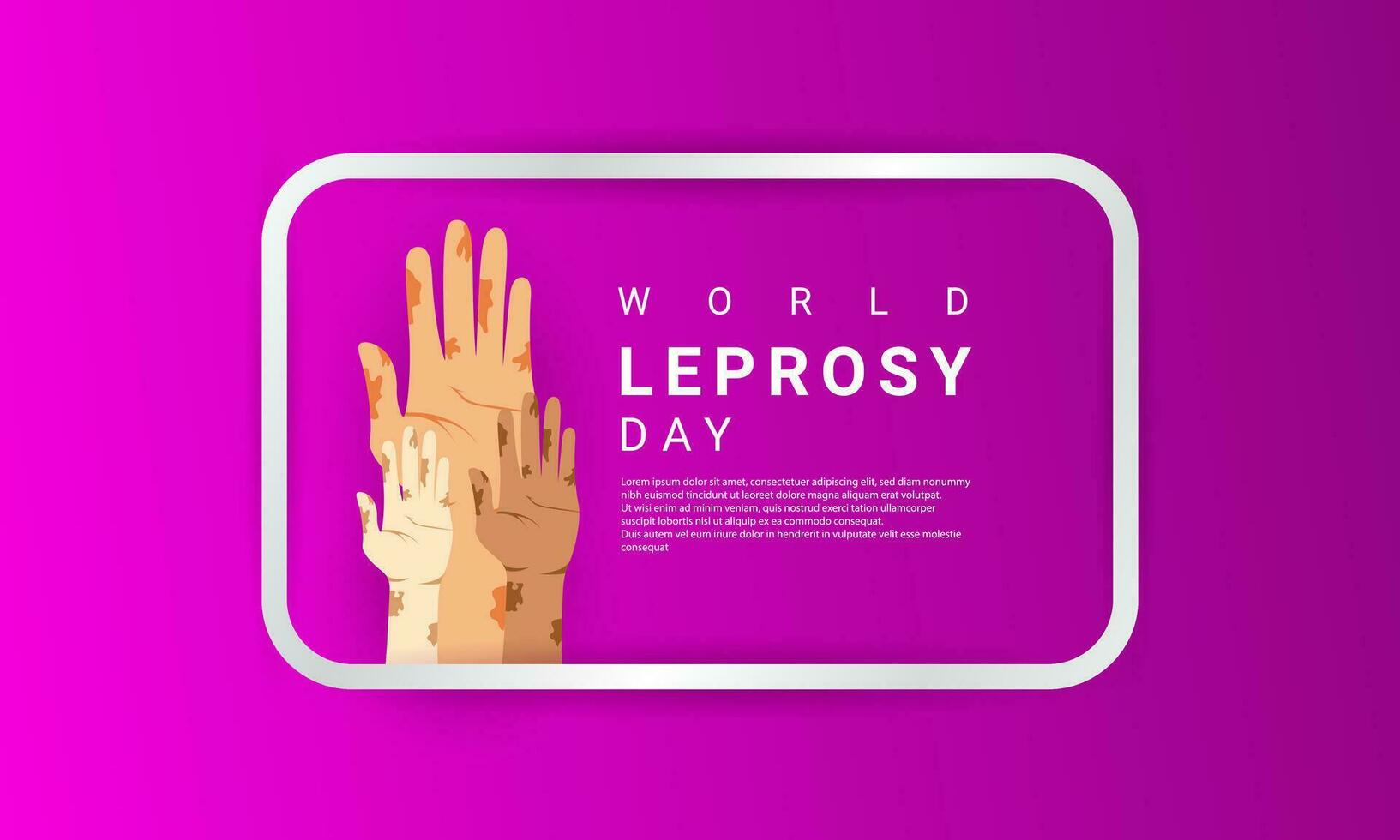 World Leprosy day background is purple in color with a modern design style vector