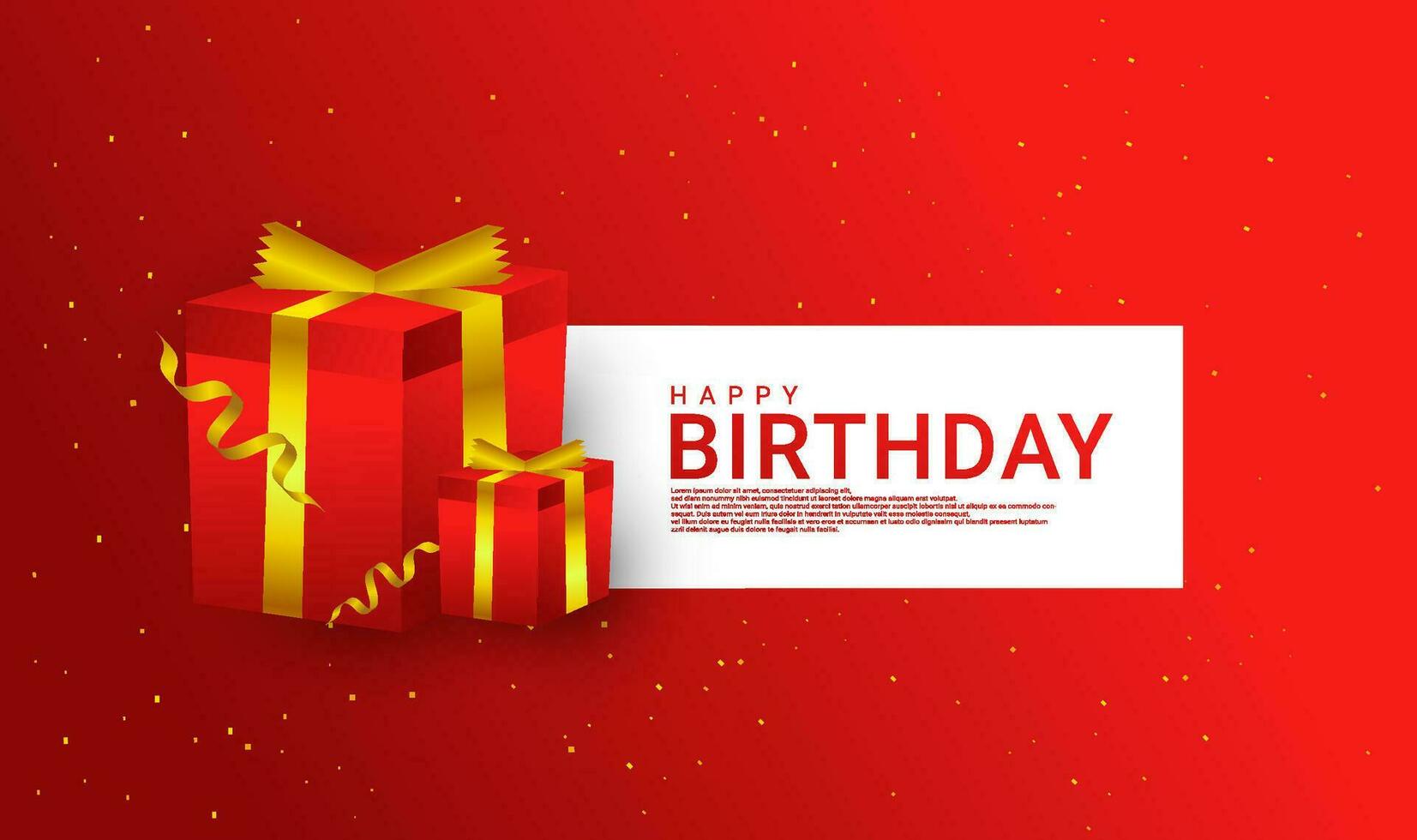 Happy birthday cards, red and gold, suitable for invitation cards, backgrounds, posters, social media posts and more vector